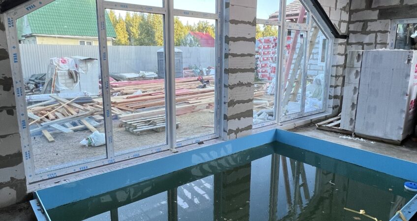 Строительство бани с бассейном 240м2  